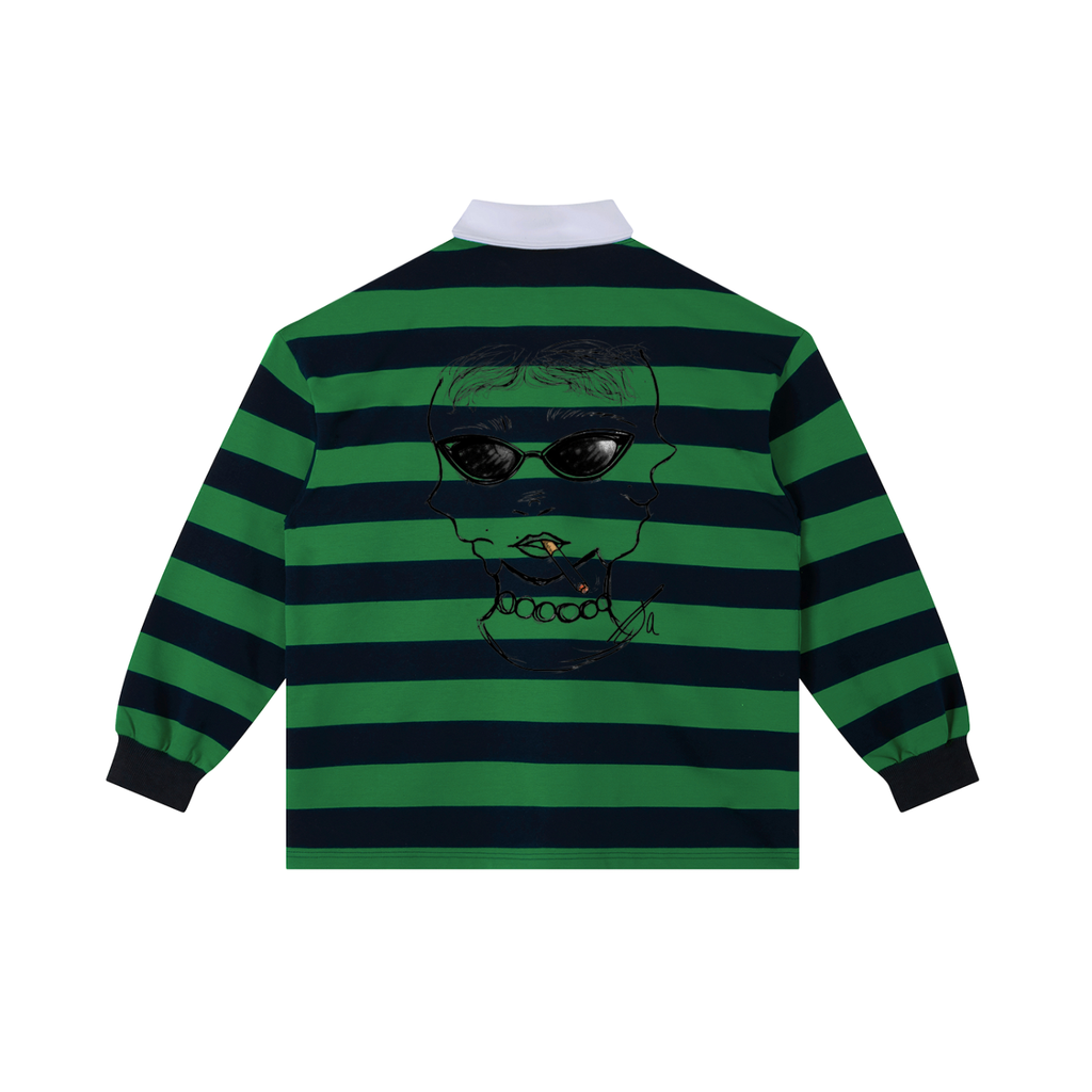Color Block Stripe Polo Shirt